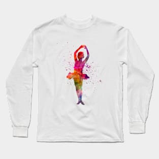 Ballet girl in watercolor Long Sleeve T-Shirt